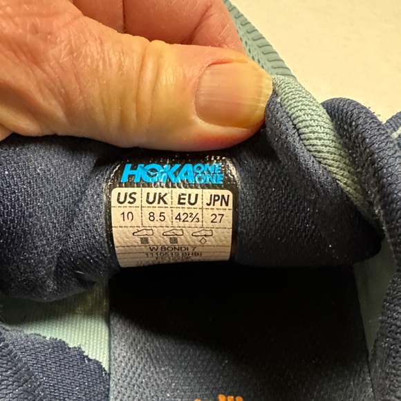 Hoka One One Bondi 7 Sneaker Women’s Teal and Coral Athletic Shoes Size 10 - Picture 8 of 8